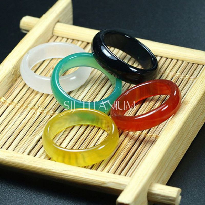 Cincin Giok Pria Wanita Cincin Batu Alam Natural Cincin Kesehatan