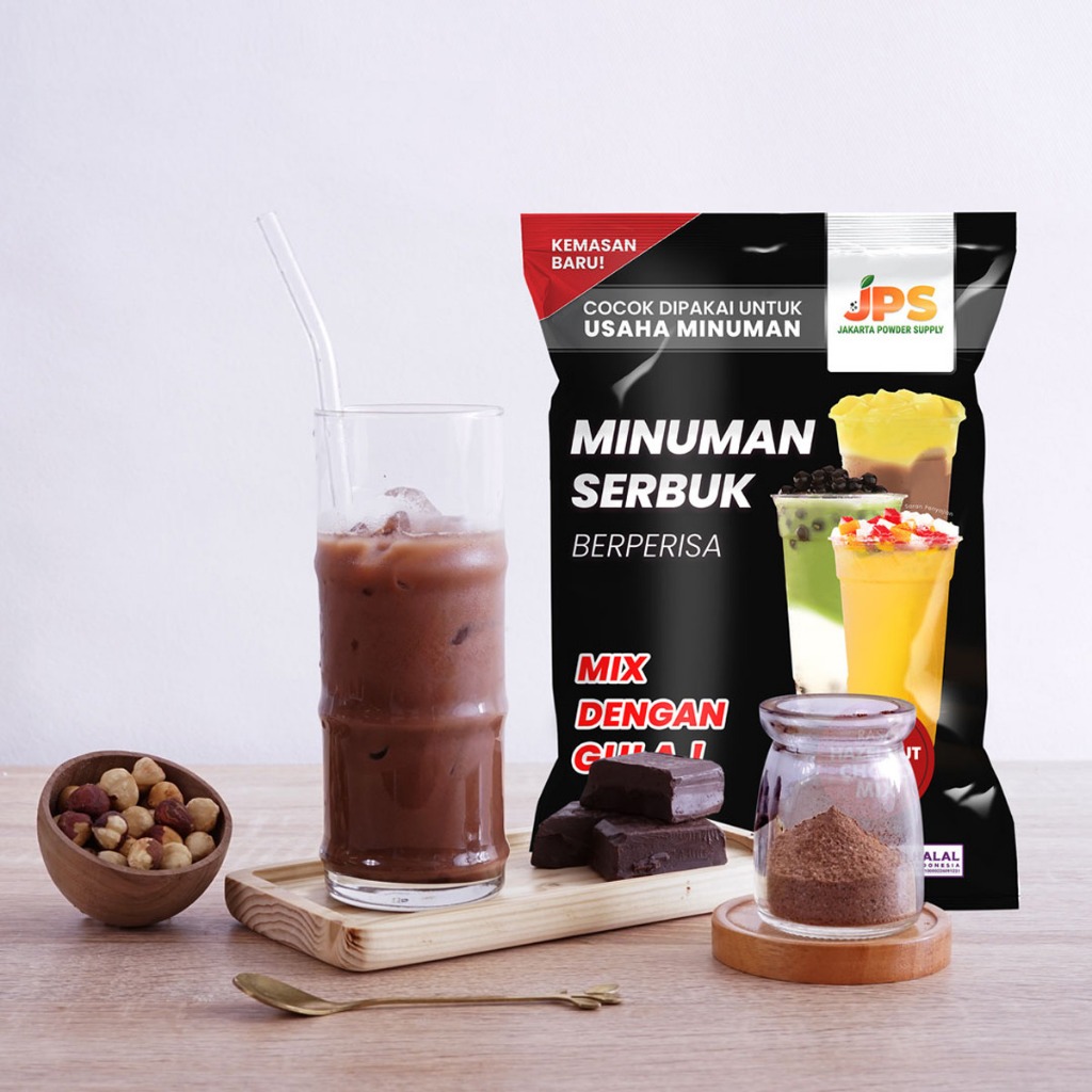 

JPS Mix Choco Hazelnut 1 kg Bubuk Minuman Cokelat Dengan Gula / Chocolate Powder / Serbuk Berperisa