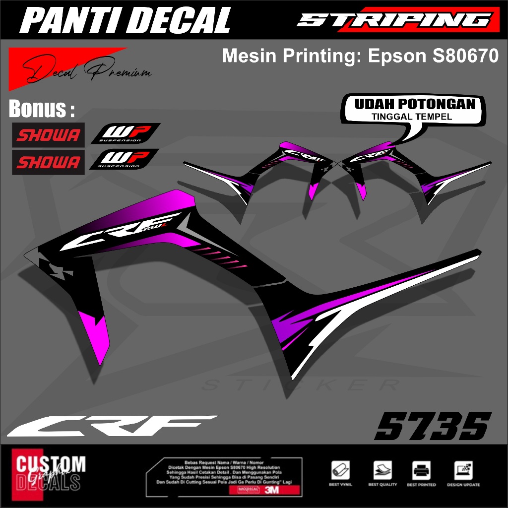 striping new crf 150L striping ori crf stiker crf Semifull kanan kiri