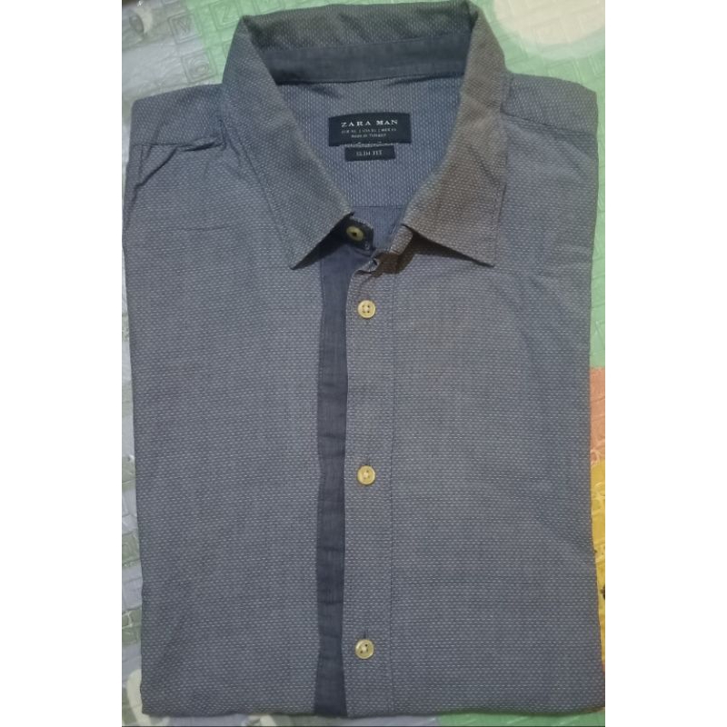 KEMEJA PRIA BIRU ZARA MAN