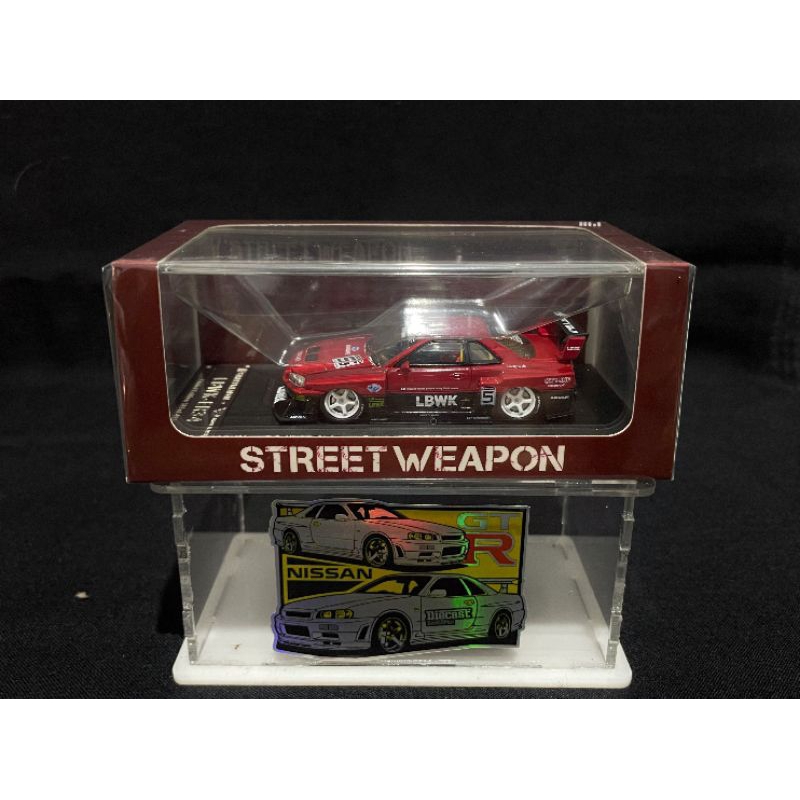 Street Weapon LBWK Skyline ER34 Lightning Red Open Hood Segel