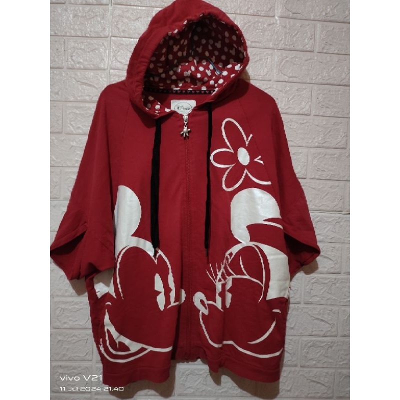 PL jaket Hoodie wanita lengan pendek disney