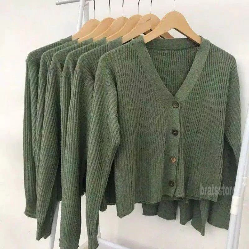CARDIGAN CROP // CARDI KANCING BATOK // CARDIGAN RAJUT KANCING BATOK