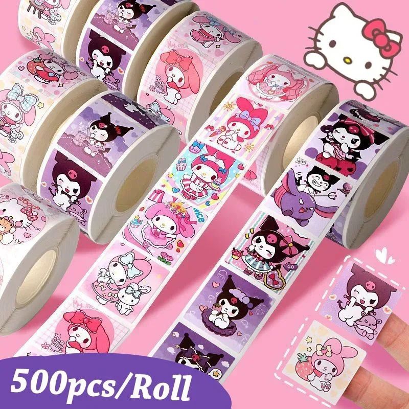 

[MYUME.STORE] 500 pcs Stiker SANRIO KUROMI CHINAMOROLL MY MELODY POCHACCO DIY SERBAGUNA /segel thank you/thanks for order/ label online shop