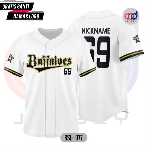 KODE C14Q JerseyBaju Baseball Team Buffaloes Full Printing dan Sublime Gratis PakaiGanti Nama Nomor 