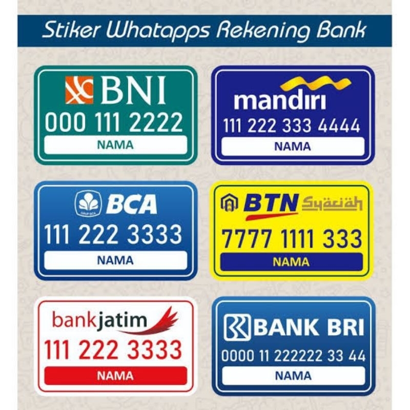 Jasa Stiker Whatsapp rekening Custom Desain