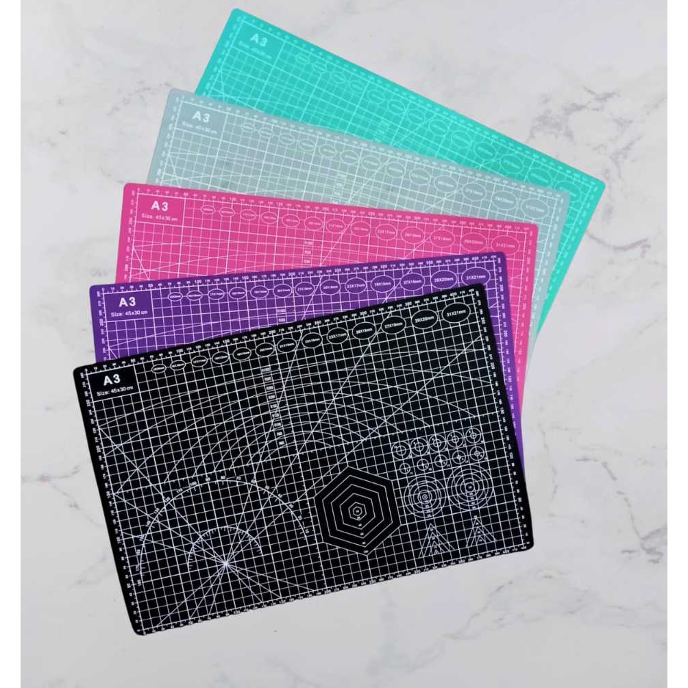 

KILAT Zumoo Premium DOUBLE SIDE Cutting Matt A3 A4 A5 ketebalan 3 mm Cutting Mat Alas Potong Kertas PVC self healing