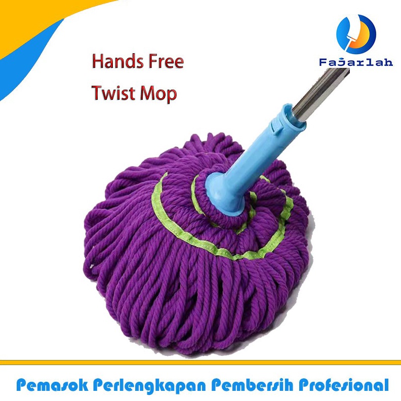 DAHSYAT Diskon BesarSuper Praktis Twist Mop 1set alat kain lap pel lantai otomatis peras pel pelan l