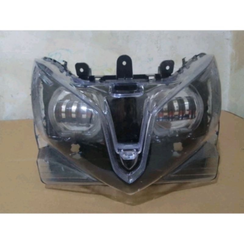 Biled Vario 125/150 Old Techno Lensa 4 Mata Komplit Reflektor Plus Mika Kaca Lampu Depan Terpasang