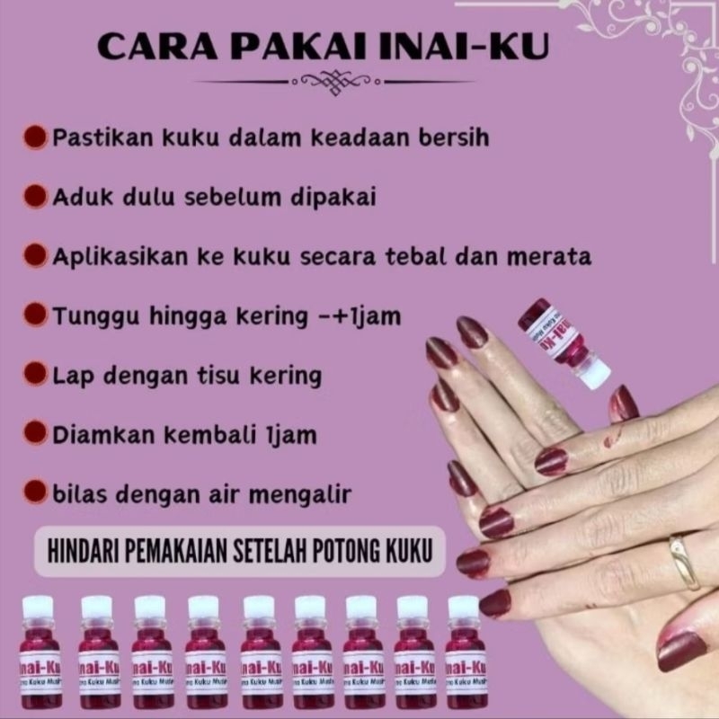 inaiku mini inai muslimah sah solat halal henna kuku awet inai kuku