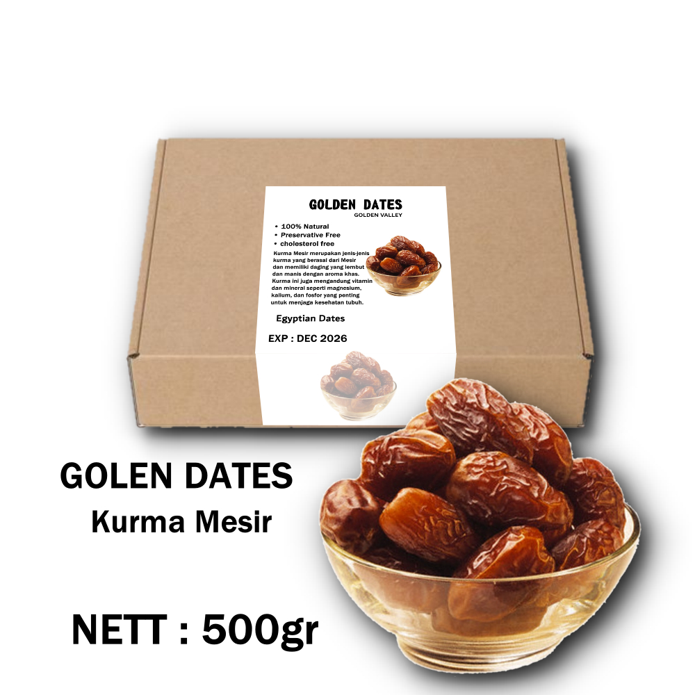 

Kurma Mesir Golden dates 500gr | kurma golden valley | al amal