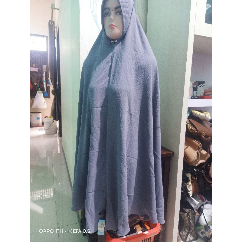 Jilbab Jumbo Crinkle Premium New