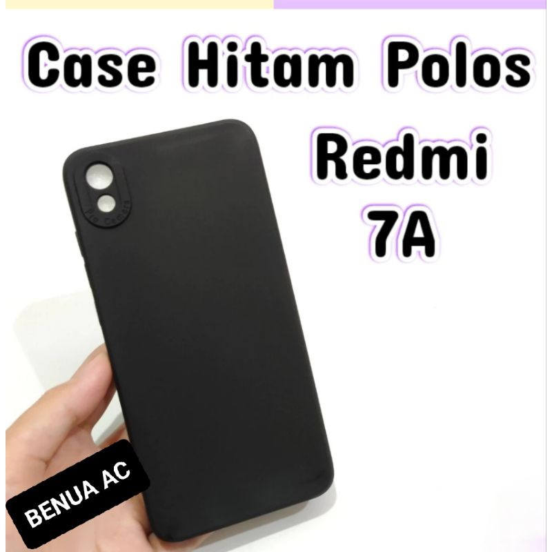 SLICON/CASE FULL BLACK REDMI 7/REDMI 7A TPU CANDY CASE PRO PELINDUNG CAMERA HITAM POLOS