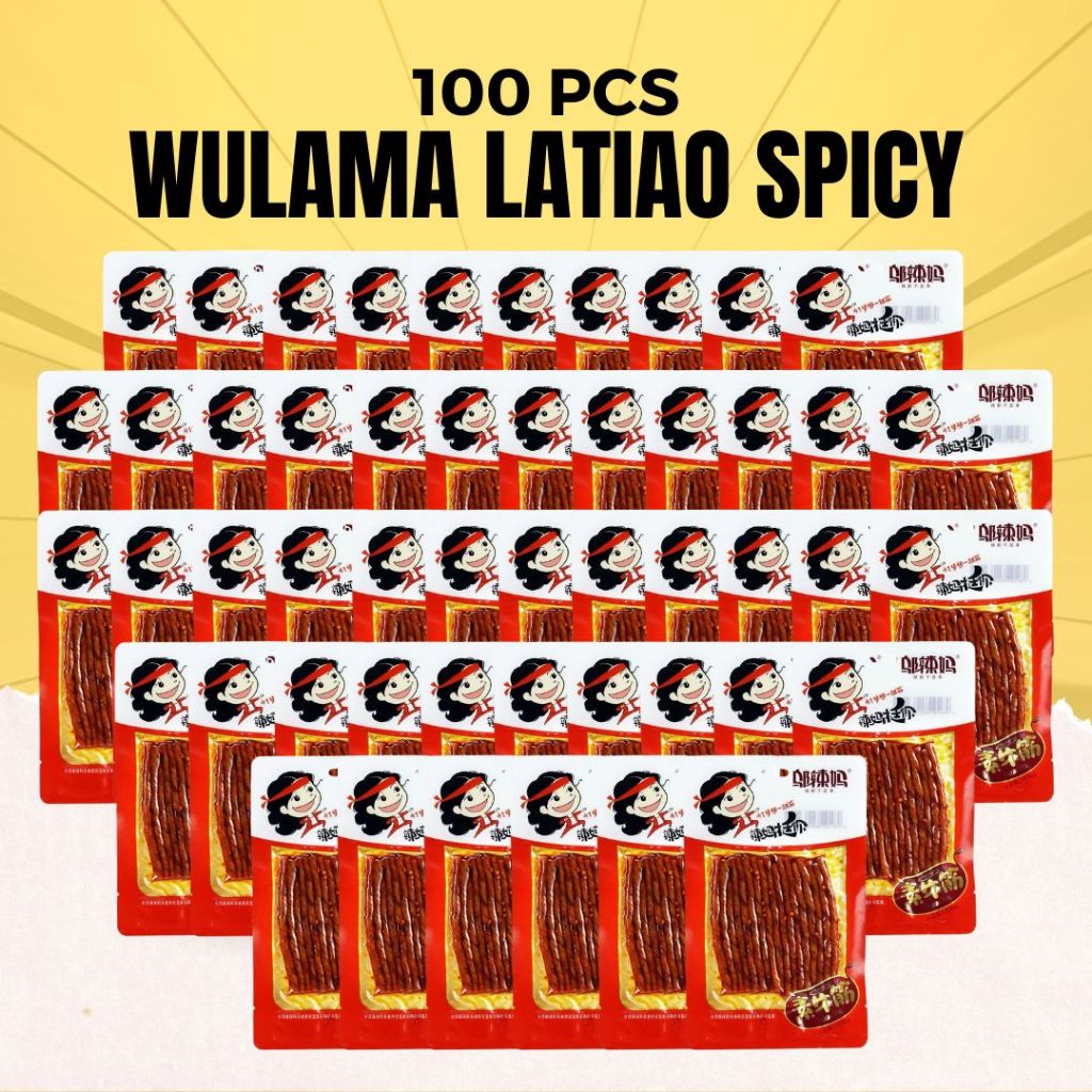 

[100 pcs] Wulama Latiao | Tendon Spicy & Tendon Garlic 100 pcs | Snack Latiao | Reseller Latiao | Snack Vegetarian