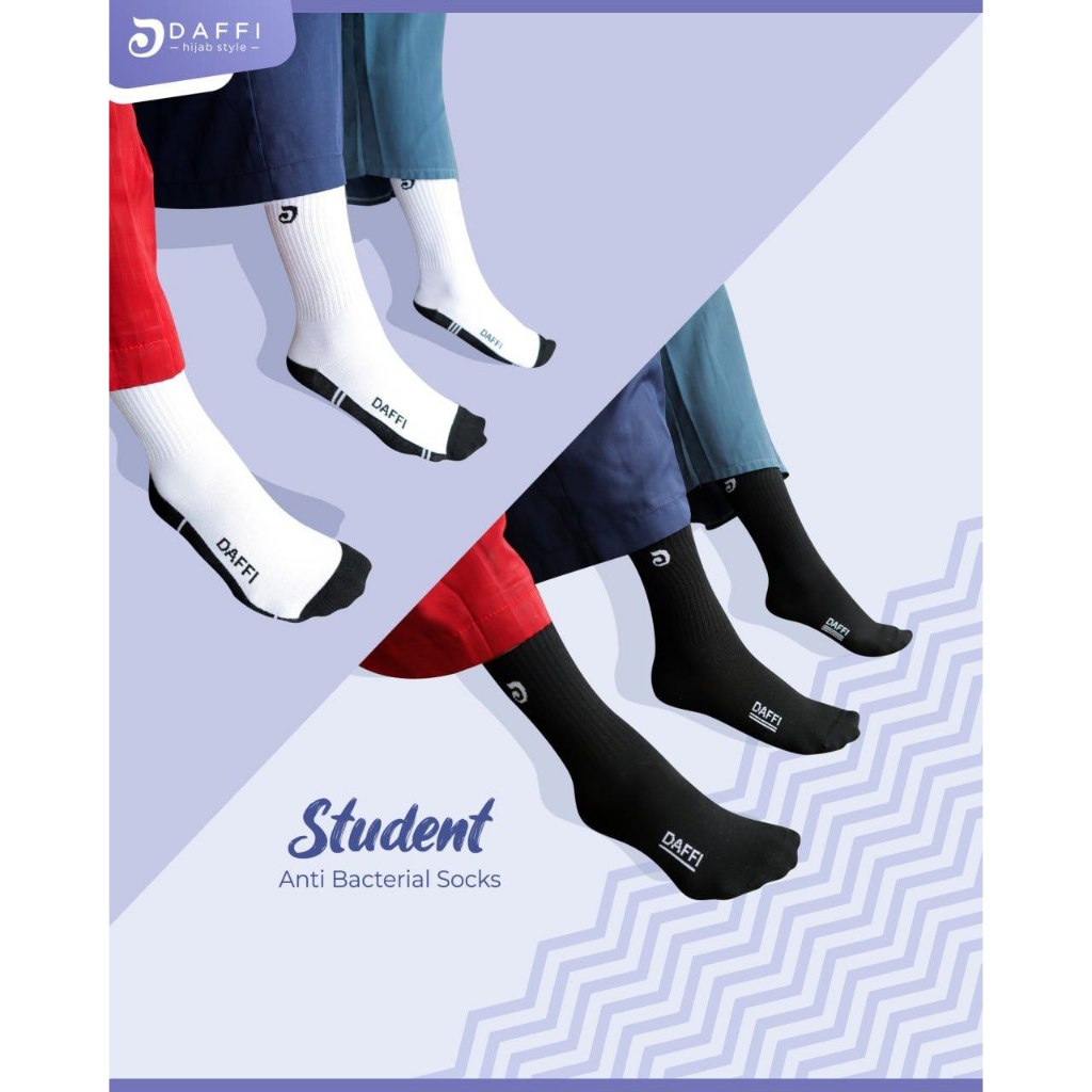 KAOS KAKI ANAK SD HITAM DAN PUTIH DAFFI HIJAB