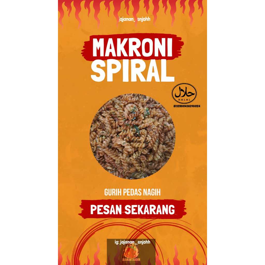 

Makroni Spiral Cikruh| Pedas Daun Jeruk| 250gr,500gr| Cemilan Murah