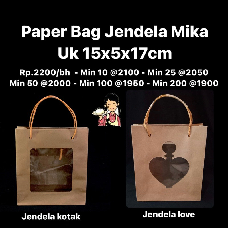 

Paper Bag Jendela Mika Uk 15x5x17cm DIJUAL SATUAN