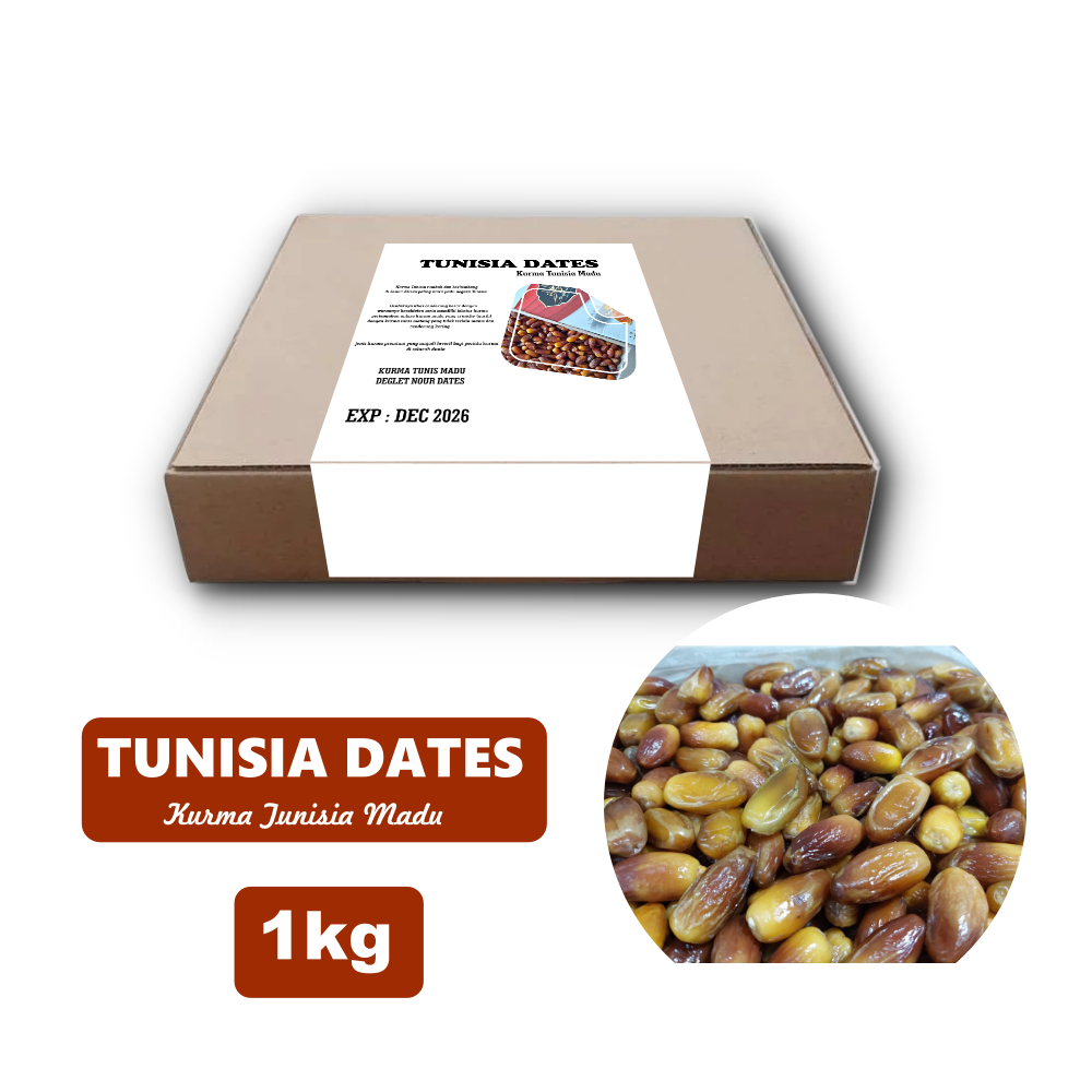 

Kurma Tunisia Madu 1kg | Tinisia Dates | Palm Dates