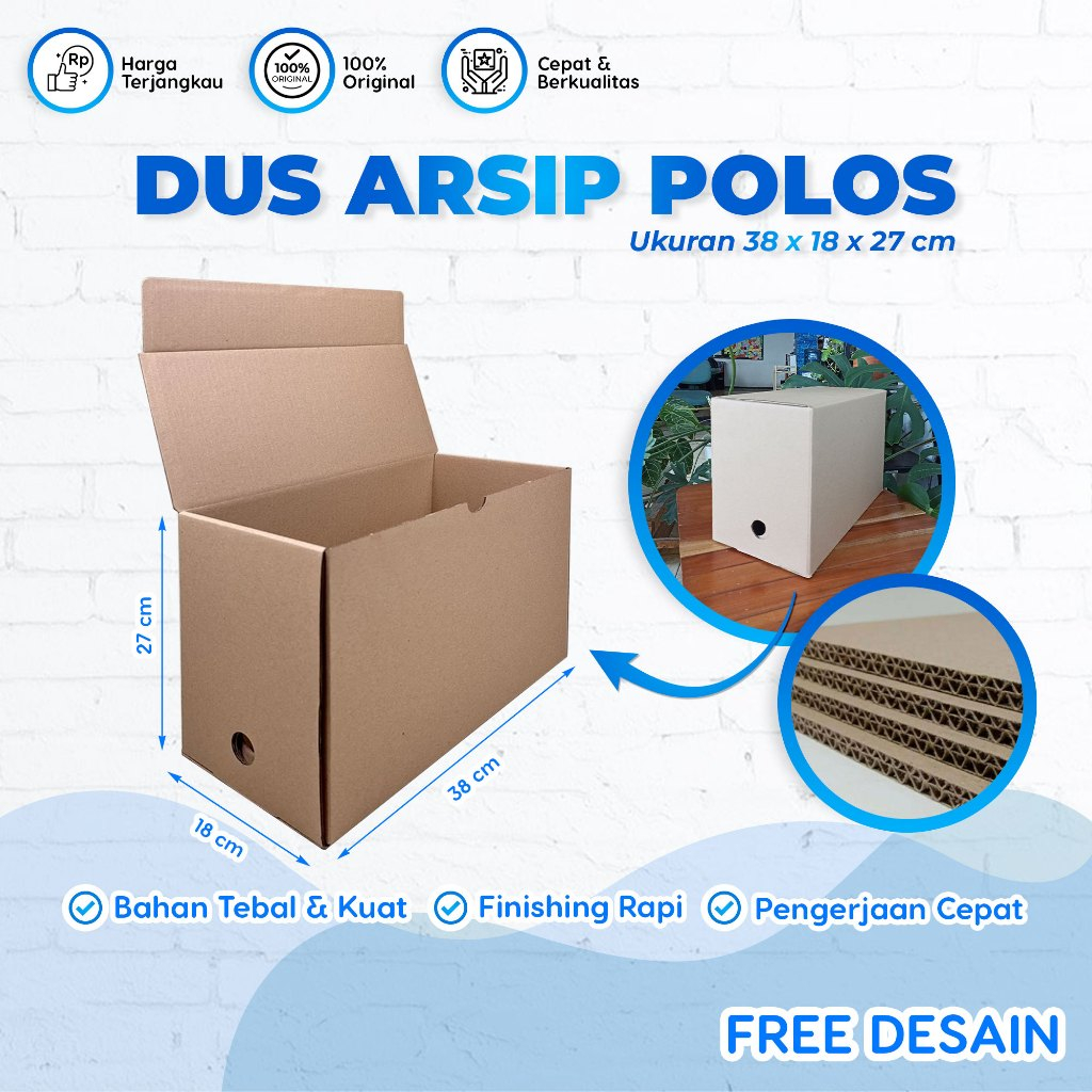 

KARDUS, DUS ARSIP, BOX FILE, BOX ARSIP, KARTON ARSIP, KARTON BOX POLOS, UKURAN 38 x 18 x 27 CM