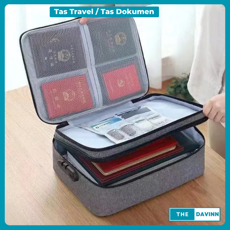 Tas Travel Tempat Dokumen Tas Dengan Digit Security Lock Anti Air Tempat File Dokumen