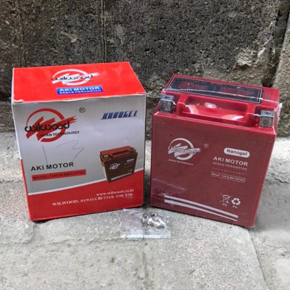 AKI 12N7A-BS (KLX) WILWOOD AKI KERING MOTOR KLX 150/AKI KERING TYPE 12N7A-BS WILWOOD