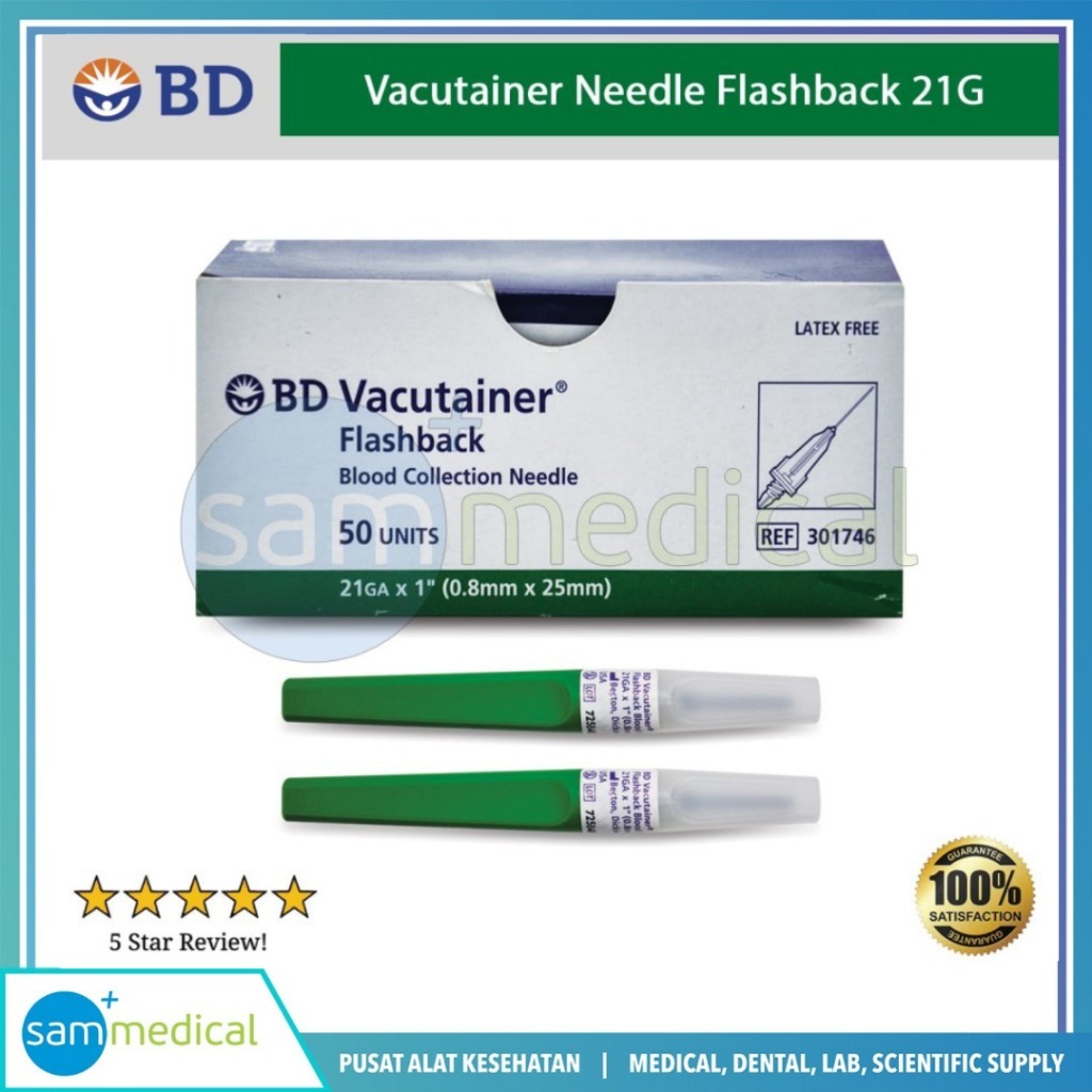 BD Vacutainer Needle / Needle Ambil Darah Needle Flashback 21 G / vacutainer vacu needle / blood col
