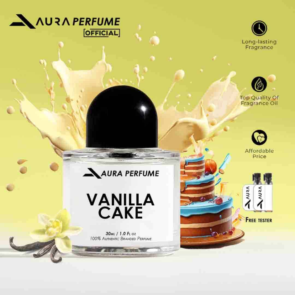Aura Perfume - Parfum Vanilla Cake - Parfum Wanita Tahan Lama Aroma Vanilla, Sweet, Cake