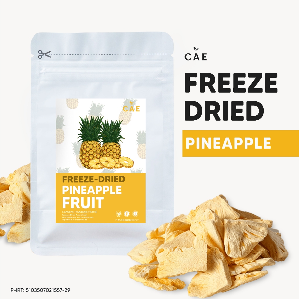 

Pineapple Freeze Dried Nanas Fruit Buah Crisp Pure Kering Utuh Whole Organik Healthy Crunchy Premium 25 Gram - 100 Gram
