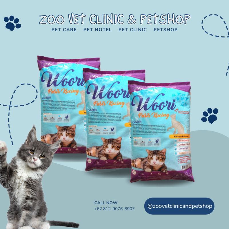PASIR KUCING WOORI WANGI KOPI/LAVENDER/LEMON/STRAWBERY 5 L & 10L