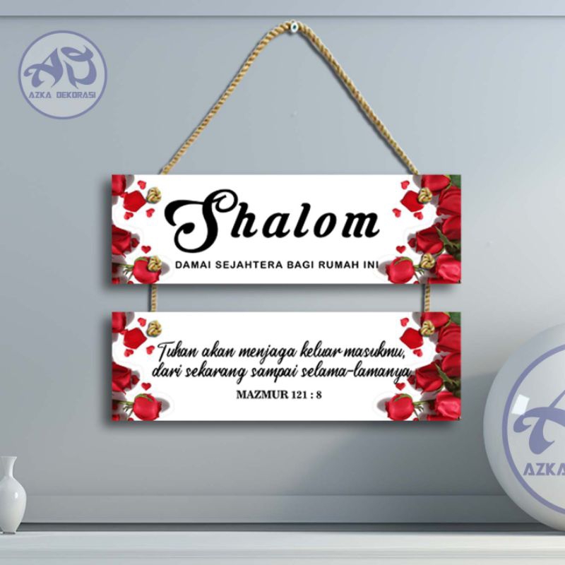 Gantungan Pintu ucapan shalom / Syaloom / Hiasan Rohani Kristen / hiasan rumah