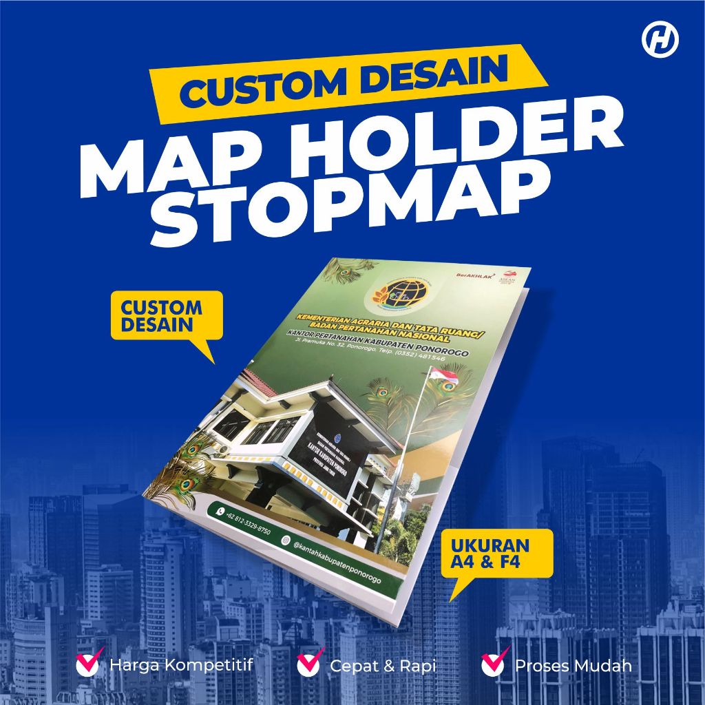 CUSTOM DESAIN MAP HOLDER STOPMAP F4/A4 - SEKOLAH, PERKANTORAN, PONDOK PESANTREN DLL