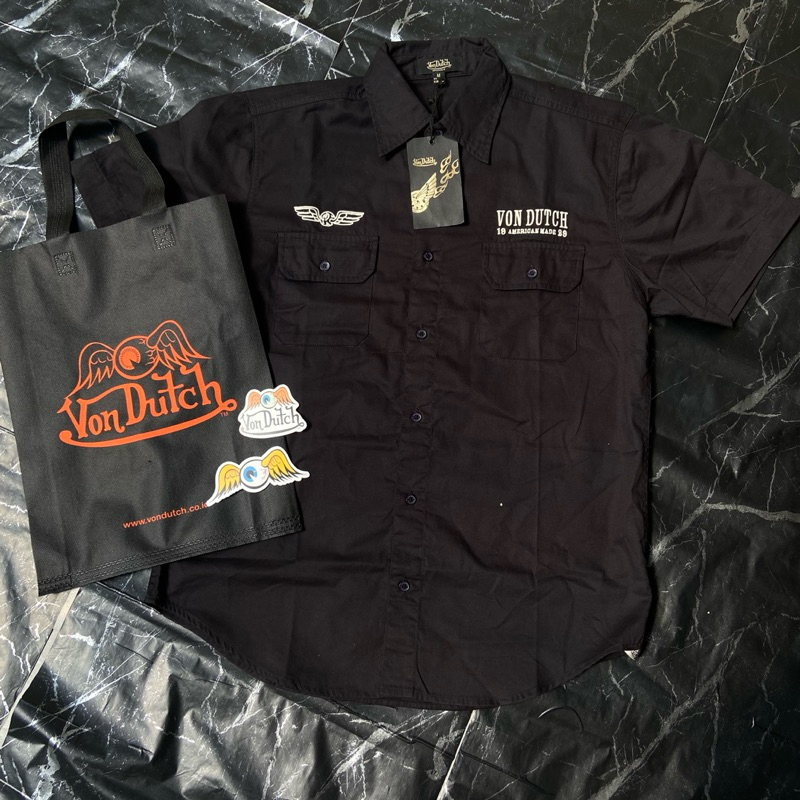 Workshirt Von-Dutch Original Store Full Bordir Black