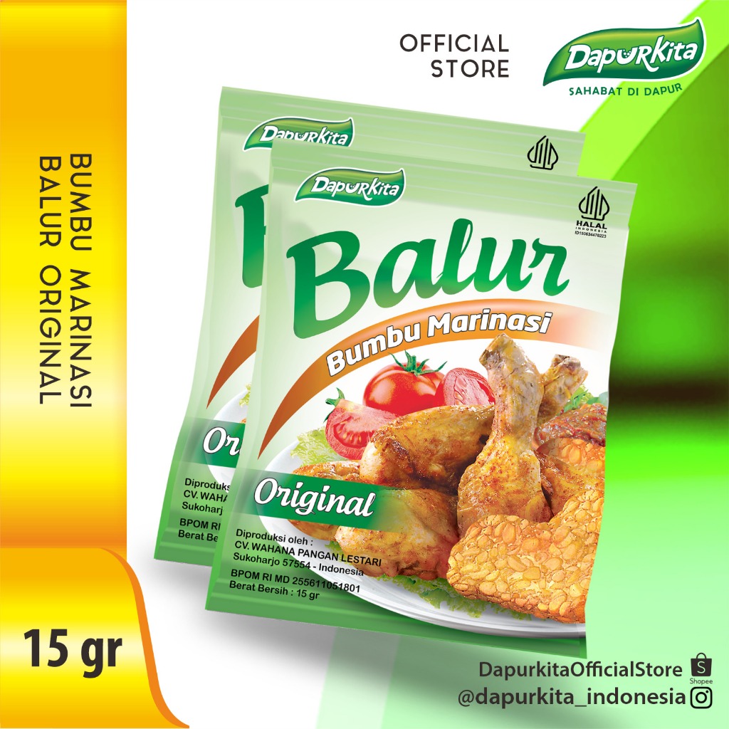 

BALUR BUMBU MARINASI ORIGINAL DAPURKITA 1 Renteng @10 Sachet