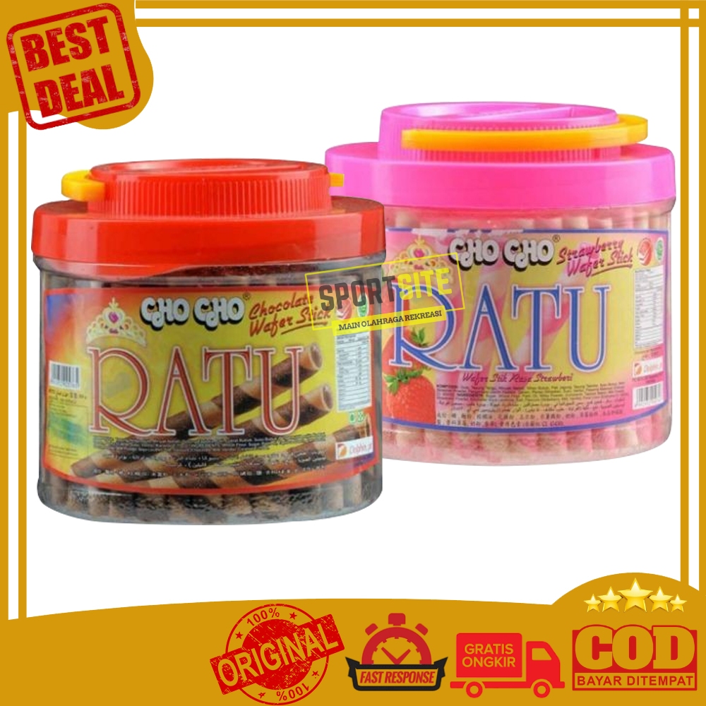 

Cho Cho Ratu Wafer Stick Roll Chocolate Strawberry 320gr Makanan Ringan Astor Wafer Toples