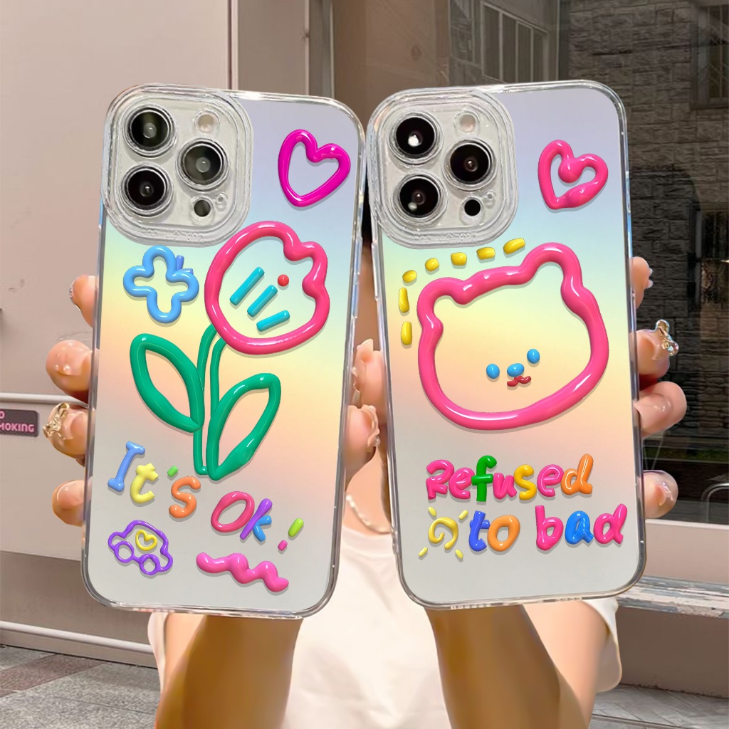 Case Hologram OPPO A5S A11K A12 A7 A15 A15S A57 A77S A58 4G Motif ( 3D KARTUN LUCU ) Softcase Hologr