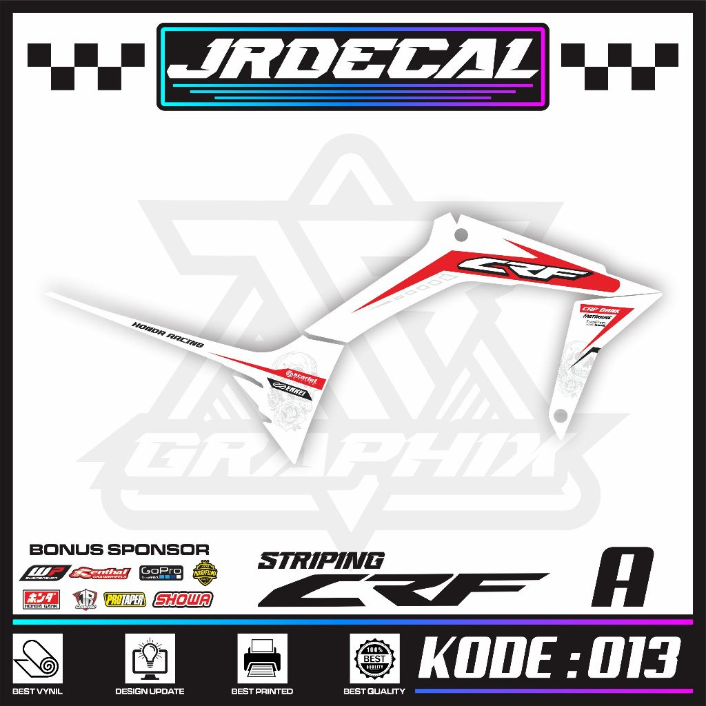 STIKER CRF 150L SEMI FULL GRAFIS TERSEDIA WARNA PUTIH DAN HITAM MOTIF VARIASI SIMPEL KEREN (COD) - S