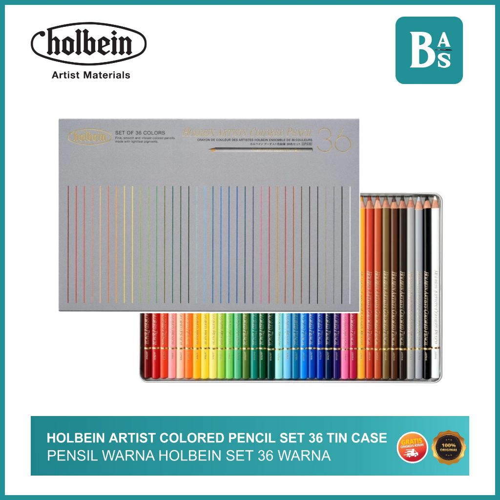 

Holbein Artist Colored Pencils - Set of 36 Tin Case / Pensil Warna Holbein Set 36 Kotak Timah / Peralatan Menggambar dan Melukis Terlengkap dari Bali Art Supplies