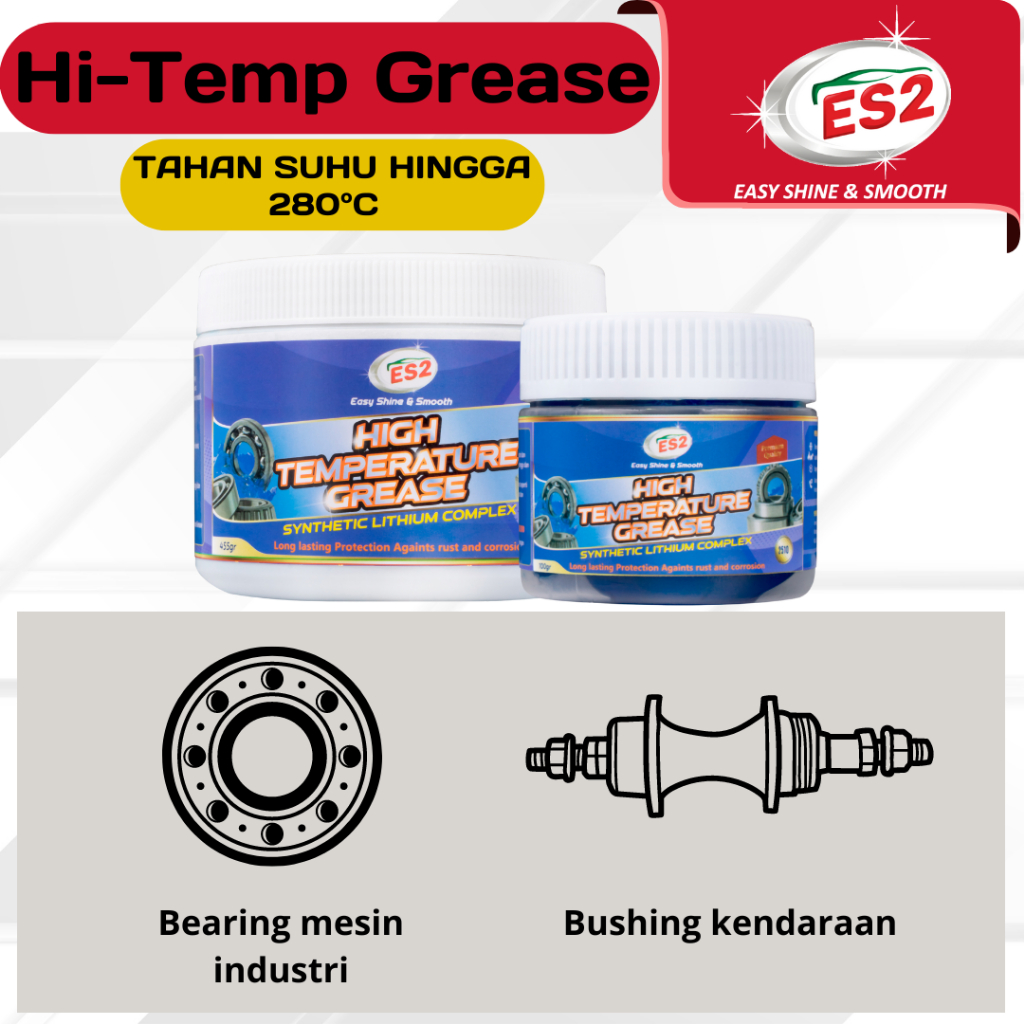 ES2 Gemuk Pelumas Stempet Mesin Mobil Motor Suhu Tinggi 280°C Hi-Temp Grease Warna Biru