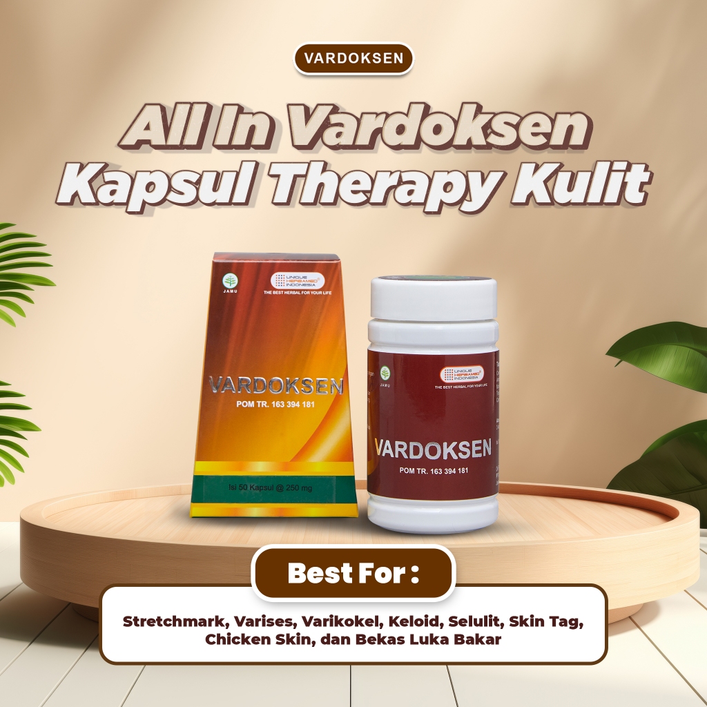 Vardoksen Kapsul Terapi Kulit | Obat Herbal Alami dan Efektif untuk Varises, Stretch Mark, Selulid, 