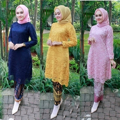 TERLARIS atasan kebaya brokat modern jumbo / kebaya tunik / kebaya tunik jumbo dengan warna LAVENDER