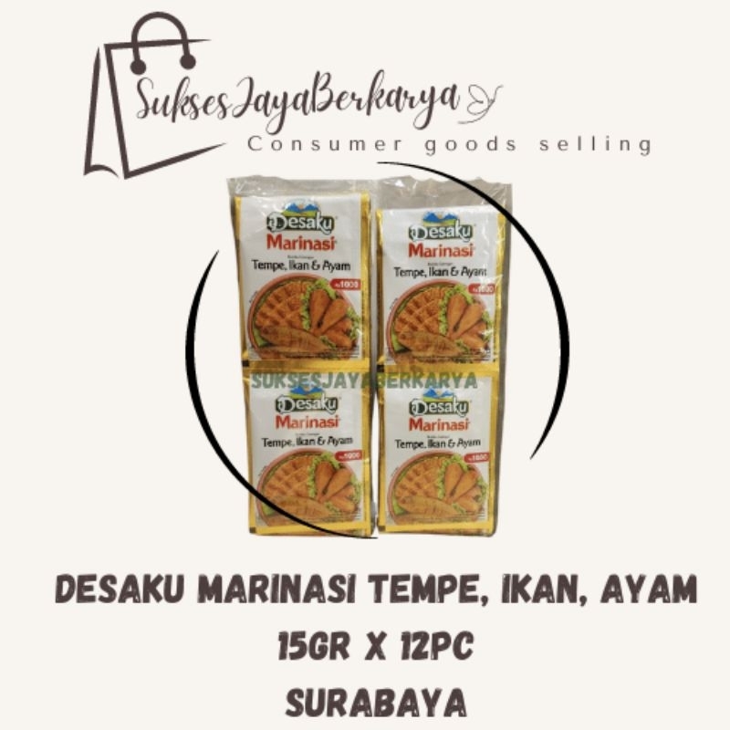 

Desaku bumbu marinasi Tempe, Ikan, Ayam (15gr x 12pc)/ Desaku bumbu marinasi instant murah Surabaya