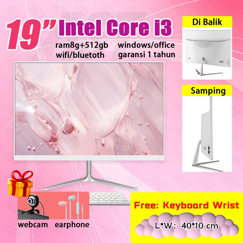 komputer full set murah CPU gaming PC all in one baru Intel Core i7 RAM16g+512gb SSD desktop editing