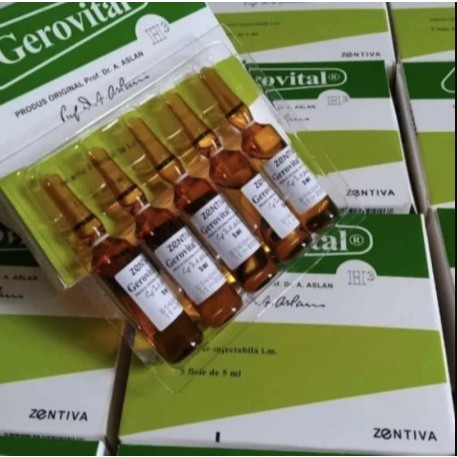 GEROVITAL H3 ORI ZENTIVA ISI AMPUL COKLAT [ 1 BOX @5 AMPUL ]