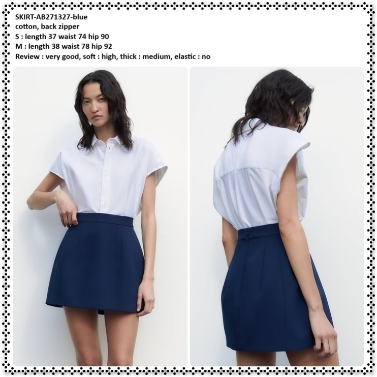 AB271327 Rok Mini Skirt Pendek Wanita Korea Import Biru Blue Navy