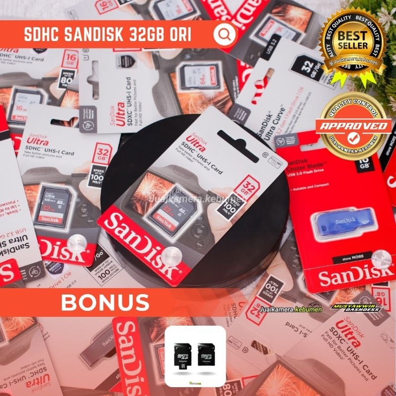 SanDisk SDHC Ultra 32GB UHS-I Class 10 | Memori Sandisk 32GB Original
