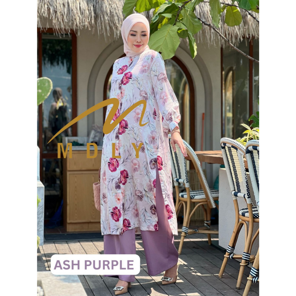 MDLY New Khana Set silky daily Tunik promo flower flowly