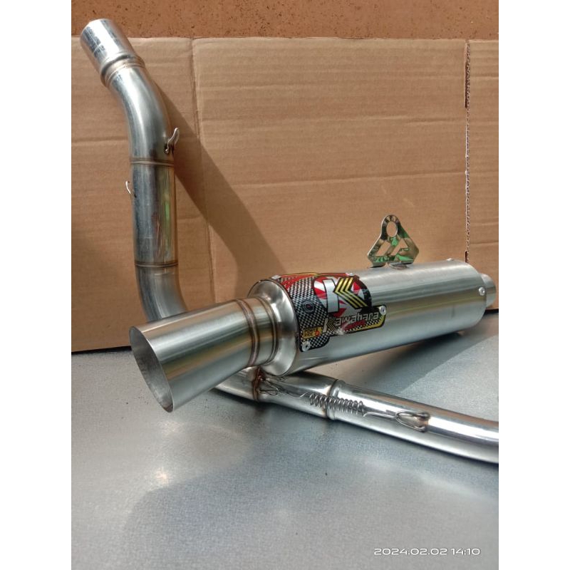 Knalpot Racing KAWAHARA Drag Inlet 38mm Fulset Semua Metik MIO/BEAT/VARIO/SCOOPY Setengah Saringan