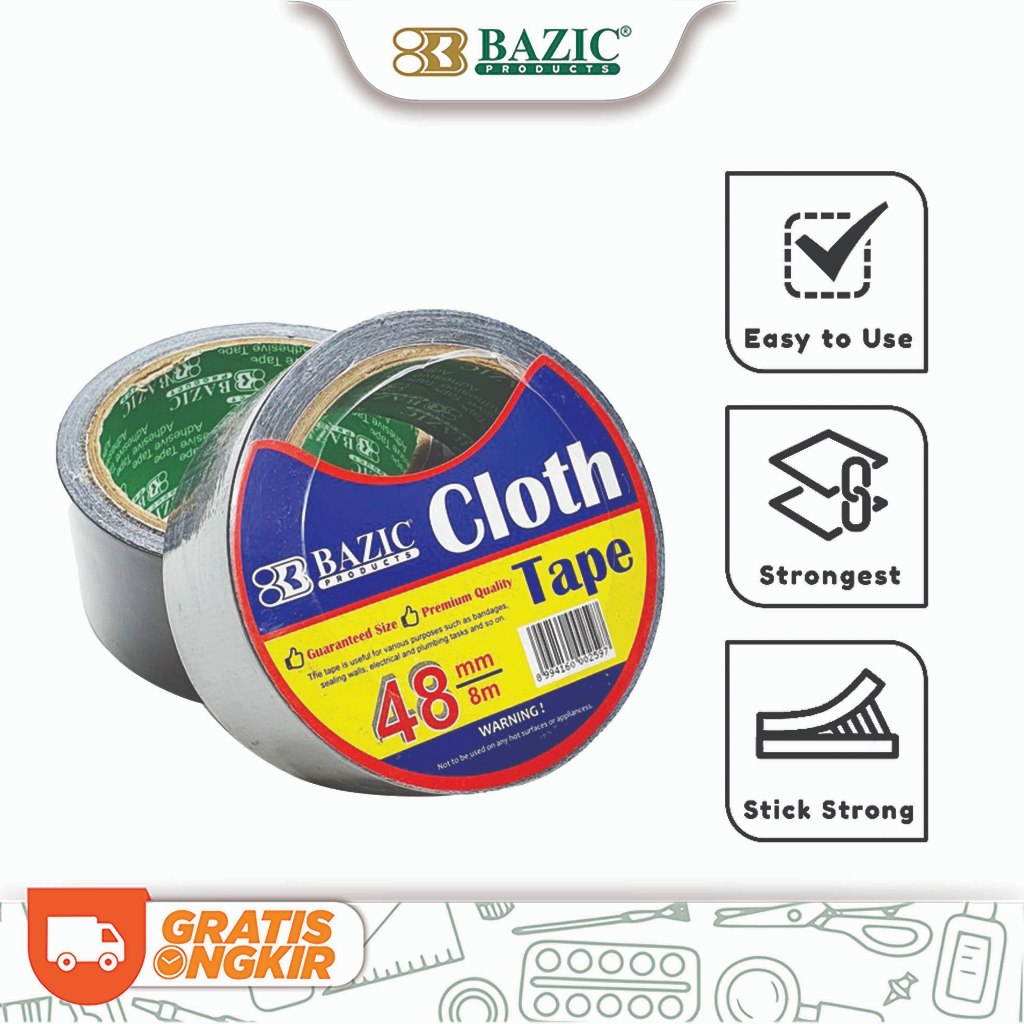 

Bazic Cloth Tape Hot Melt 48mm x 8m Black