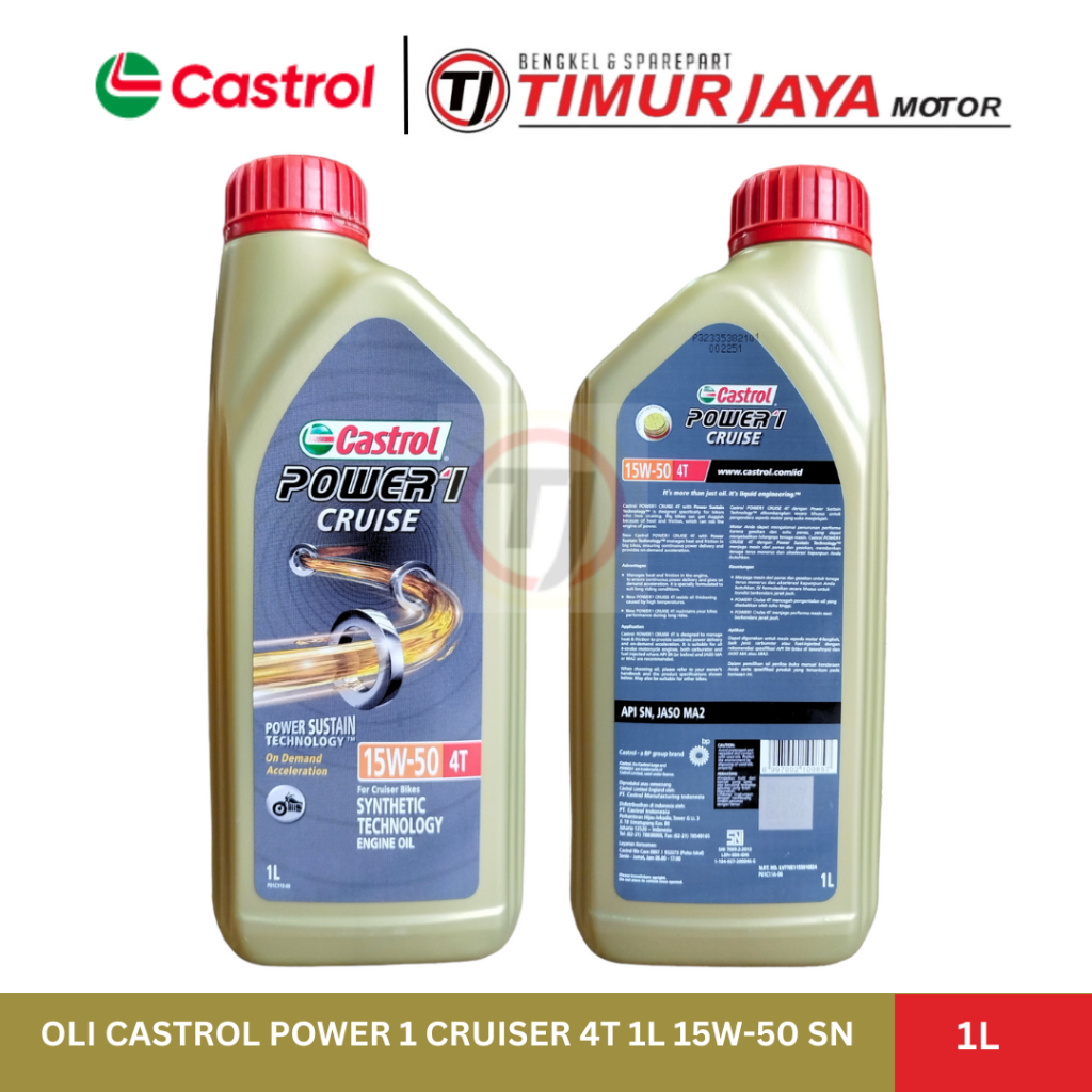 OLI CASTROL POWER 1 CRUISER 4T 1L 15W-50 Kode 793878