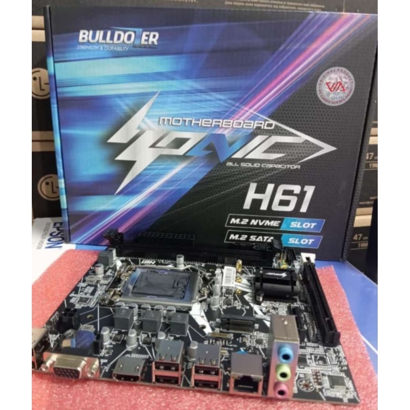 MOBO MOTHERBOARD BULDOZER H61 LGA 1155 DDR3 HDMI + SLOT NVME Baru
